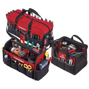 Kit com 3 Bolsas de Ferramentas Organizadora com Compartimentos, HUSKY 82070N13, Preto