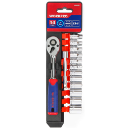 Ferramenta Automotiva Workpro 72T Catraca de Liberação Rápida 1, 4 14 peças com Rack