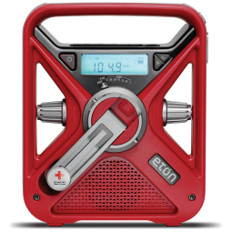 Lanterna LED Rádio FM USB Carregamento Solar, Manivela, ETON ARCFRX3WXR, Vermelho