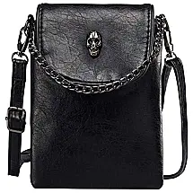 Mini Bolsa Feminina de Ombro, Couro Sintético, WITERY CA1602, Preto
