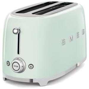Smeg TSF02PGUS Torradeira Elétrica de 2 Fatias, Aço Inoxidável, 1800W, 110V, Verde