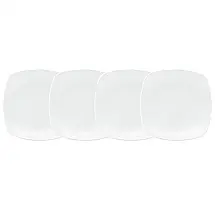 Conjunto de Pratos para Sobremesa com 4 Peças, Formato Quadrado e Material de Porcelana, Noritake 43813-476D