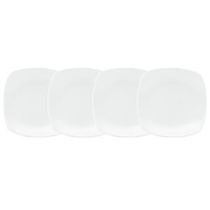 Conjunto de Pratos para Sobremesa com 4 Peças, Formato Quadrado e Material de Porcelana, Noritake 43813-476D