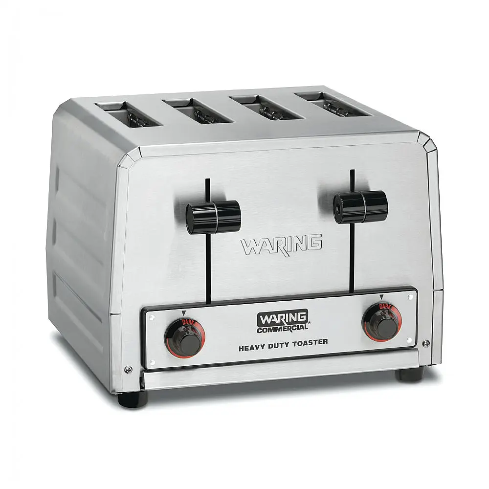 Torradeira em Aço Inoxidável de 4 Fatias com Plugue de 6 a 20 Fases, 208V 2700W, Waring WCT805B, Prata