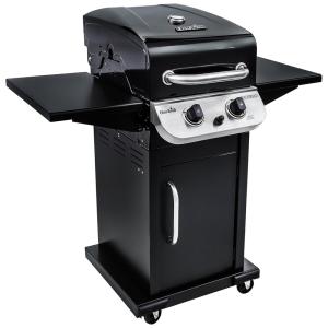 Churrasqueira a Gás 24.000 BTU com 2 Queimadores e Mesas Laterais em Aço Inoxidável, CHAR BROIL 463673617, Preto
