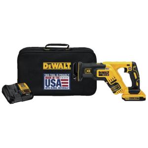 Serra Sabre Compacta à Bateria 20V Inclusa, DEWALT DCS367D1, Amarelo