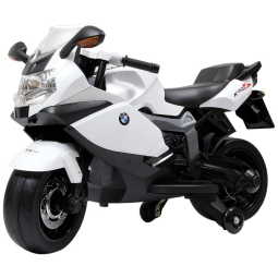 Moto BMW Elétrica 1 Assento 12V, com Luzes de LED, Porta USB, Branca, BEST RIDE ON CARS 857776005773, Branco
