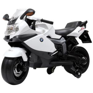 Moto BMW Elétrica 1 Assento 12V, com Luzes de LED, Porta USB, Branca, BEST RIDE ON CARS 857776005773, Branco