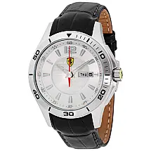 Scuderia Quartz Movement Silver Dial Mens Watch, FERRARI 830092, Preto