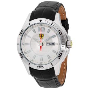 Scuderia Quartz Movement Silver Dial Mens Watch, FERRARI 830092, Preto