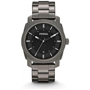 Relógio Masculino Analógico de Quartzo com Pulseira de Aço Inoxidável, Fossil FS4774, Cinza e Preto