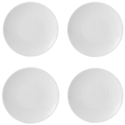 Conjunto de 4 Pratos Coupe em Porcelana, Ideal para Servir com Elegância e Sofisticação, Bernardaud, Branco