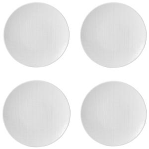 Conjunto de 4 Pratos Coupe em Porcelana, Ideal para Servir com Elegância e Sofisticação, Bernardaud, Branco
