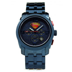 Relógio Analógico com Cronógrafo para Crianças de 5 até 15 Anos, Man of Steel Superman 8019, Azul