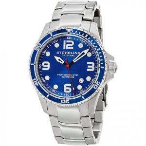 Relógio Homem, Masculino Aço Inox Pro Suíço Quartz Mergulho 200 Metros, STUHRLING Dive Watches HN593.33 Speciealty, Prateado