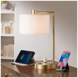 360 Lighting Luminária de Mesa Contemporânea em Metal, Dourado