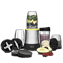 Liquidificador Pessoal para Vitaminas com 15 Acessórios Aço Inoxidável 700W, 110v, BELLA, Cinza