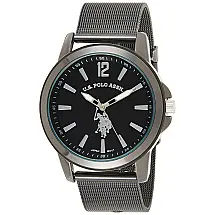 Relógio AnMaclino Homem Metal Qartzo Cláico, escuro, escuro, U.S. POLO ASSN. USC80384, Cinza escuro