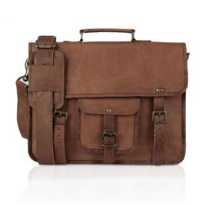 KPL Bolsa, Maleta de Couro Masculina para Laptop, KOMALS PASSION LEATHER 8541569301, Marrom