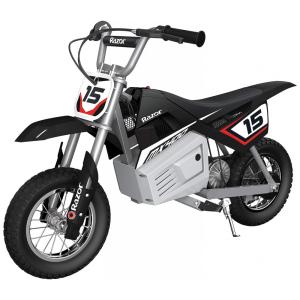 Moto Elétrica Infantil para Trilha a Bateria 24V até 22 km, h 250W Idade Rec 13 Anos, Razor MX400, Preta