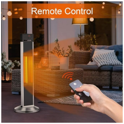 Aquecedor Elétrico de Pátio para Uso Externo, Aquecedor Infravermelho com Controle Remoto, Desligamento Automático, Aquecedor Radiante de