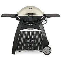 Q3200 Churrasqueira a Gás Portátil com 2 Queimadores, Mesa Auxiliar e Rodas, 21700 BTU, WEBER 57060001, Cinza