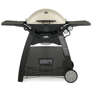 Q3200 Churrasqueira a Gás Portátil com 2 Queimadores, Mesa Auxiliar e Rodas, 21700 BTU, WEBER 57060001, Cinza