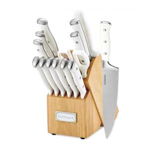 Conjunto de Facas em Aço Inoxidável com Bloco de Bancada, 15 Peças, CUISINART C77WTR 15P, Branco