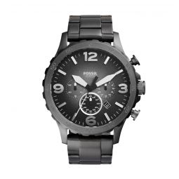 Relógio Masculino Analógico de Quartzo com Pulseira de Aço Inoxidável e Cronógrafo, Fossil 2013, Preto