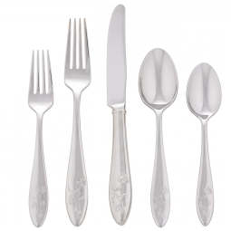 Conjunto de Talheres, Sofisticação e Durabilidade para Sua Casa com 5 Peças e Material de Aço Inoxidável, LENOX Butterfly 803604, Prata