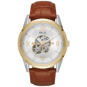 Relógio Masculino Analógico Automático de Couro, RELIC BY FOSSIL ZR77280, Marrom