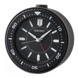 Relógio Despertador de Mesa Analógico e Moderno, a Bateria, Seiko, Preto