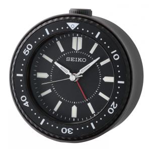 Relógio Despertador de Mesa Analógico e Moderno, a Bateria, Seiko, Preto