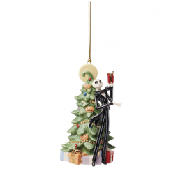 Enfeite de Natal Lenox The Nightmare Before Christmas em Porcelana com Detalhes em Ouro 24K, 7,6 x 7,6 x 12,7 cm