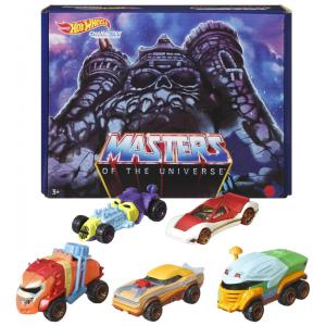 Conjunto com 5 Carros Colecionáveis Hot Wheels Masters of the Universe em Escala 1:64, Mattel