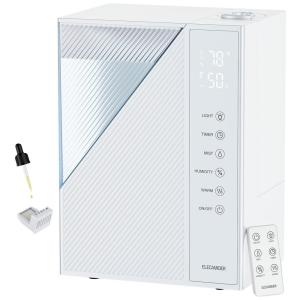 Umidificador Ultrassônico de Névoa Fria e Quente, 5 L com Controle Remoto, Elecameier, 110V, Elecameier, Branco