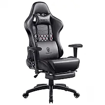 Dowinx Cadeira Gamer Ergonômica Ajustável com Apoio para os Pés, Preta