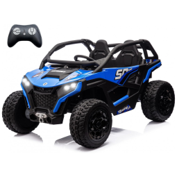 Carrinho Elétrico Infantil 4x4 Sopbost XL, 24V 10Ah, 2 Lugares, 4 Motores 75W, Controle Remoto, Suspensão Molas, Bluetooth, Azul