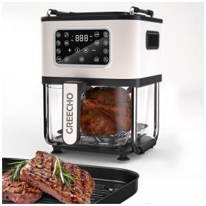 Fritadeira Elétrica AirFryer 4.8L com Painel Digital e Frigideira Antiaderente, Branca, 110V 1500W, GREECHO AF01, Branco