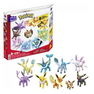 Mega Brands Mega Construx Pokémon: Kit Completo de Evoluções do Eevee com 470 Peças e 9 Personagens Articulados