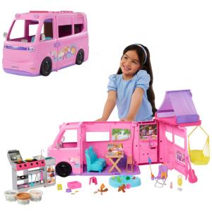 Barbie Dream Camper 2025 com barraca no teto, balanço, churrasqueira com mudança de cor e mais de 60 acessórios