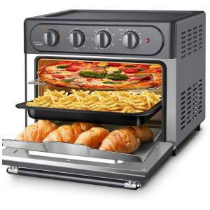 Forno Elétrico de Bancada 24 Lcom Controle de Temperatura e Temporizador, 1500W, Aço Inoxidável, 110v, WEESTA, Cinza escuro