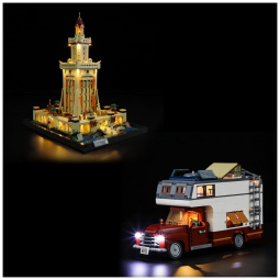 Kit de Construção Camper Van e Farol de Alexandria 3418 Peças, para Crianças a Partir de 8 Anos, FUNWHOLE