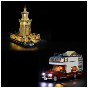 Kit de Construção Camper Van e Farol de Alexandria 3418 Peças, para Crianças a Partir de 8 Anos, FUNWHOLE