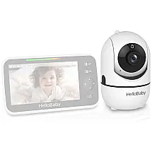 Baba Eletrônica com Sensor de Temperatura e Visão Noturna, HelloBaby HB6550, Branco