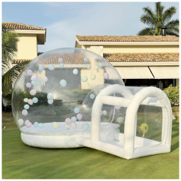 Casa Inflável de Bolha de 3m com Área de Pulo Comercial de PVC de Alta Qualidade, Casa de Bolha para Crianças com Ventilador e 50 Balões