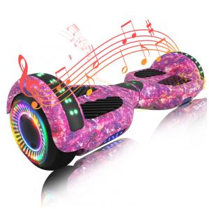 Hoverboard SIMATE Galaxy Purple com Bluetooth, Rodas Todo Terreno com Luzes de LED e Controle por App – Crianças e Adultos
