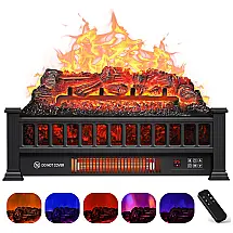 Lareira Elétrica de Embutir A48x91L com Controle Remoto e Digital, Luz LED, Chamas Multicolorida e Temporizador, 110v