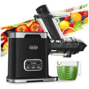 Centrifuga de Frutas com Calha de Alimentação de 9 cm, 2 Modos de Mastigação, Fácil de Limpar, 110V 150W, Aeitto, Preta