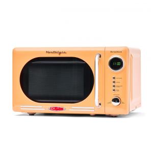 Forno micro-ondas de bancada Nostalgia retrô laranja, 700W, display digital LED, 12 programas, trava de segurança infantil, 20L, 110V